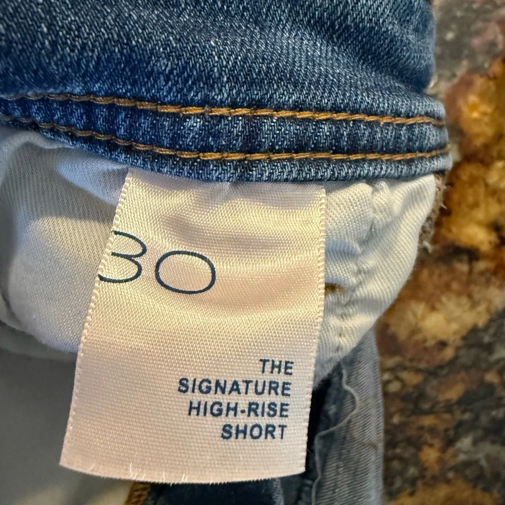 Anthropologie Pilcro High-Rise Denim Shorts Size 30 Button Fly Distressed - Picture 5 of 6
